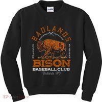 American Bison Baseball Retro Minor League Baseball Team Kids Sweatshirt thumb 0