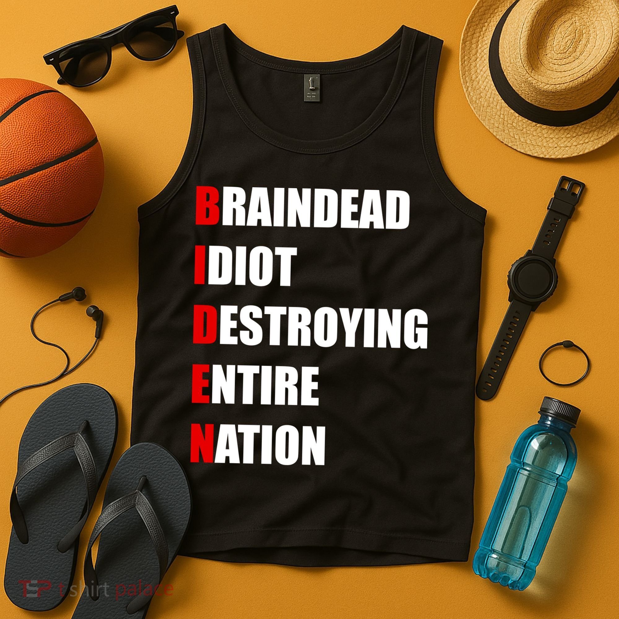Anti Biden Braindead Idiot Destroying Entire Nation Tank Top