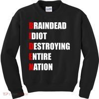 Anti Biden Braindead Idiot Destroying Entire Nation Kids Sweatshirt thumb 0