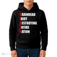 Anti Biden Braindead Idiot Destroying Entire Nation Kids Hoodie thumb 4