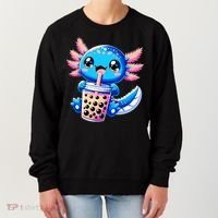 Axolotl Bubble Boba Tea Anime Cute Kawaii Blue Axolotl Women's Sweatshirt thumb 0