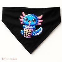 Axolotl Bubble Boba Tea Anime Cute Kawaii Blue Axolotl USA-Made Doggie Bandana thumb 0