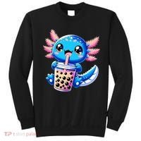 Axolotl Bubble Boba Tea Anime Cute Kawaii Blue Axolotl Sweatshirt thumb 0
