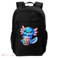 Axolotl Bubble Boba Tea Anime Cute Kawaii Blue Axolotl Backpack thumb 0