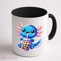 Axolotl Bubble Boba Tea Anime Cute Kawaii Blue Axolotl Coffee Mug thumb 1