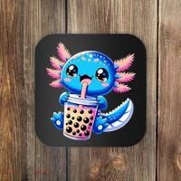 Axolotl Bubble Boba Tea Anime Cute Kawaii Blue Axolotl Coaster thumb 0