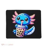 Axolotl Bubble Boba Tea Anime Cute Kawaii Blue Axolotl Mousepad thumb 0