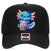 Axolotl Bubble Boba Tea Anime Cute Kawaii Blue Axolotl Hat thumb 0