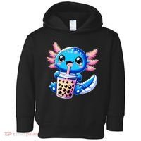 Axolotl Bubble Boba Tea Anime Cute Kawaii Blue Axolotl Toddler Hoodie thumb 0