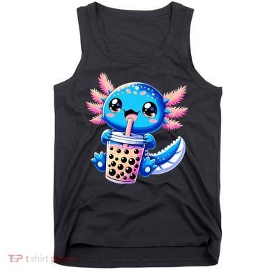 Axolotl Bubble Boba Tea Anime Cute Kawaii Blue Axolotl Tank Top