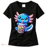 Axolotl Bubble Boba Tea Anime Cute Kawaii Blue Axolotl Women's T-Shirt thumb 0