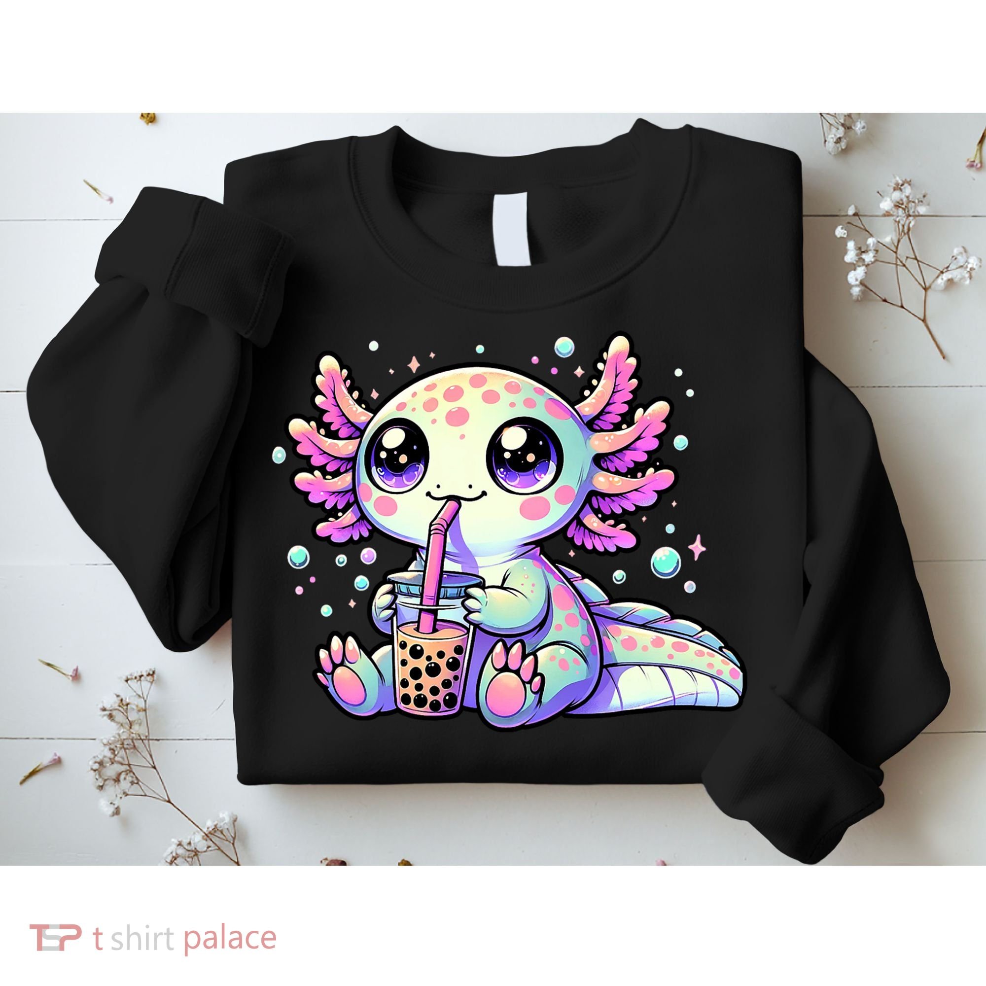 Axolotl Bubble Boba Tea Kawaii Anime Gifts Women Sweatshirt