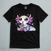 Axolotl Bubble Boba Tea Kawaii Anime Gifts Women T-Shirt thumb 5