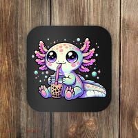 Axolotl Bubble Boba Tea Kawaii Anime Gifts Women Coaster thumb 0
