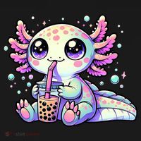 Axolotl Bubble Boba Tea Kawaii Anime Gifts Women Polo thumb 3
