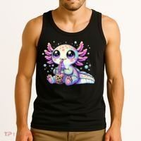Axolotl Bubble Boba Tea Kawaii Anime Gifts Women Tank Top thumb 3