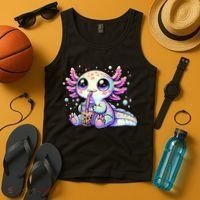 Axolotl Bubble Boba Tea Kawaii Anime Gifts Women Tank Top thumb 4