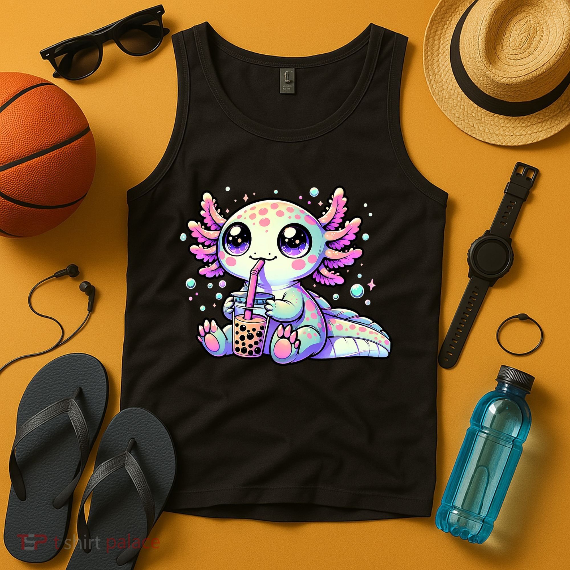Axolotl Bubble Boba Tea Kawaii Anime Gifts Women Tank Top