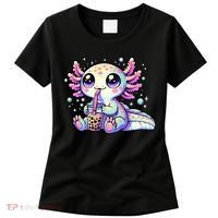 Axolotl Bubble Boba Tea Kawaii Anime Gifts Women Women's T-Shirt thumb 0