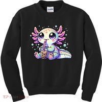 Axolotl Bubble Boba Tea Kawaii Anime Gifts Women Kids Sweatshirt thumb 0