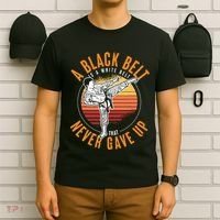 A Black Belt Is A White Belt Never Gave Up Karate Motivation T-Shirt thumb 6