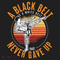 A Black Belt Is A White Belt Never Gave Up Karate Motivation Beanie thumb 2
