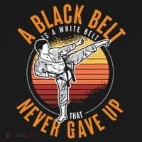 A Black Belt Is A White Belt Never Gave Up Karate Motivation Women's Hoodie thumb 2