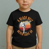A Black Belt Is A White Belt Never Gave Up Karate Motivation Toddler T-Shirt thumb 2