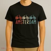 Amsterdam Bike Bicycle City Retro Cycling Gift T-Shirt thumb 3