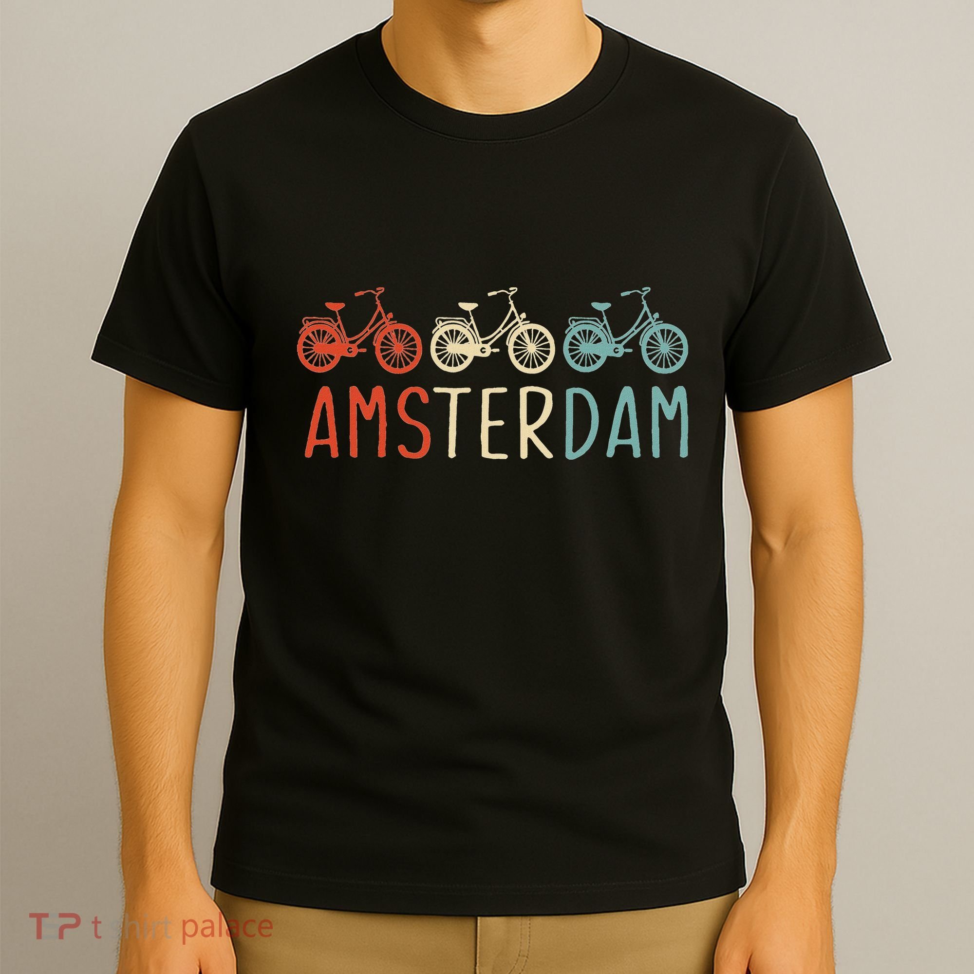 Amsterdam Bike Bicycle City Retro Cycling Gift T-Shirt