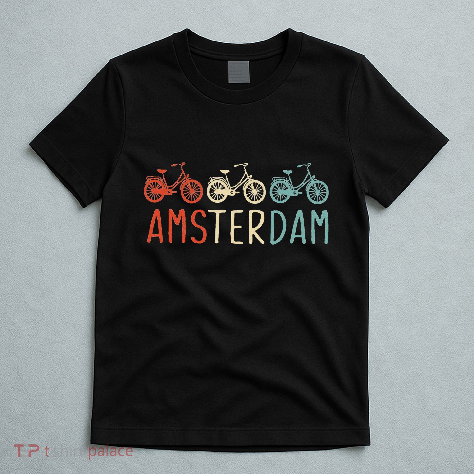 Amsterdam Bike Bicycle City Retro Cycling Gift T-Shirt