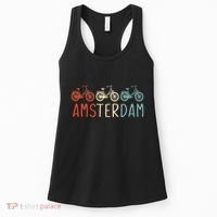 Amsterdam Bike Bicycle City Retro Cycling Gift Women's Tank Top thumb 0