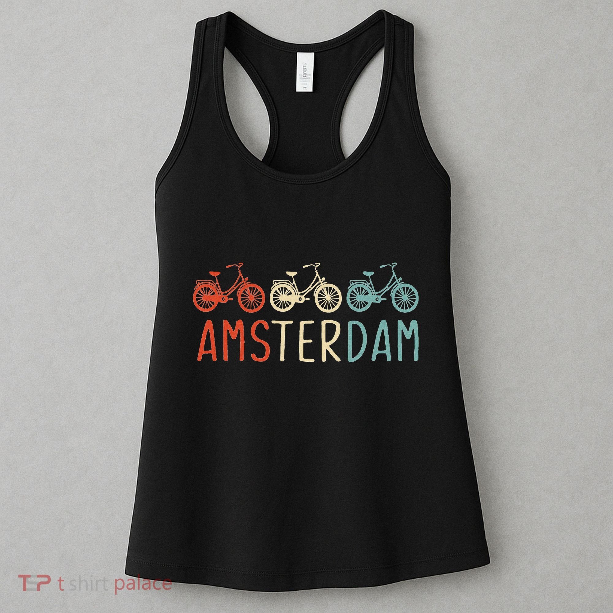 Amsterdam Bike Bicycle City Retro Cycling Gift Women's Tank Top