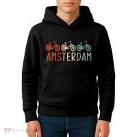Amsterdam Bike Bicycle City Retro Cycling Gift Kids Hoodie thumb 4