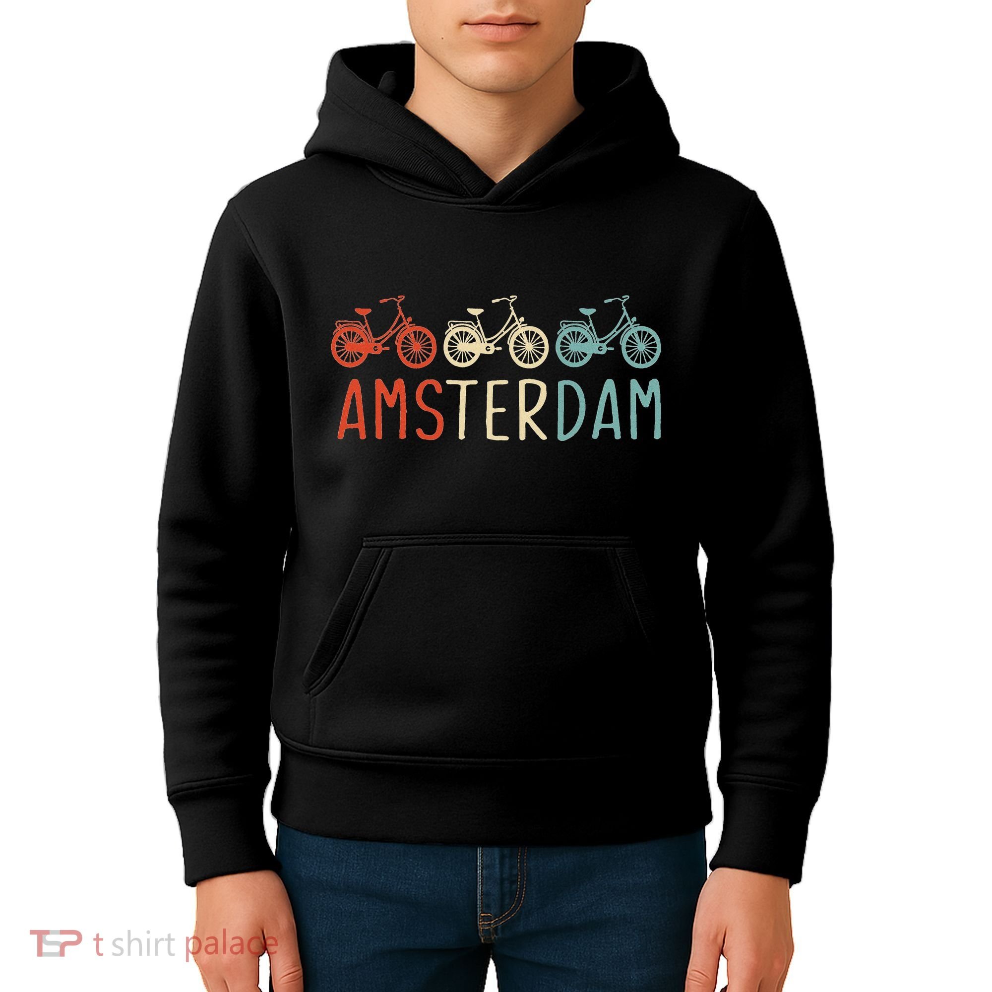 Amsterdam Bike Bicycle City Retro Cycling Gift Kids Hoodie