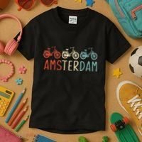 Amsterdam Bike Bicycle City Retro Cycling Gift Kids T-Shirt thumb 3
