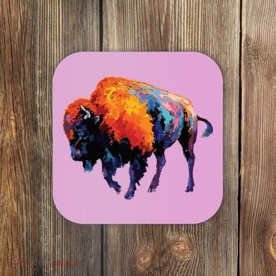 American Buffalo Buffalo American Bison Coaster