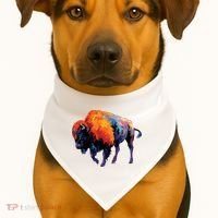 American Buffalo Buffalo American Bison USA-Made Doggie Bandana thumb 1