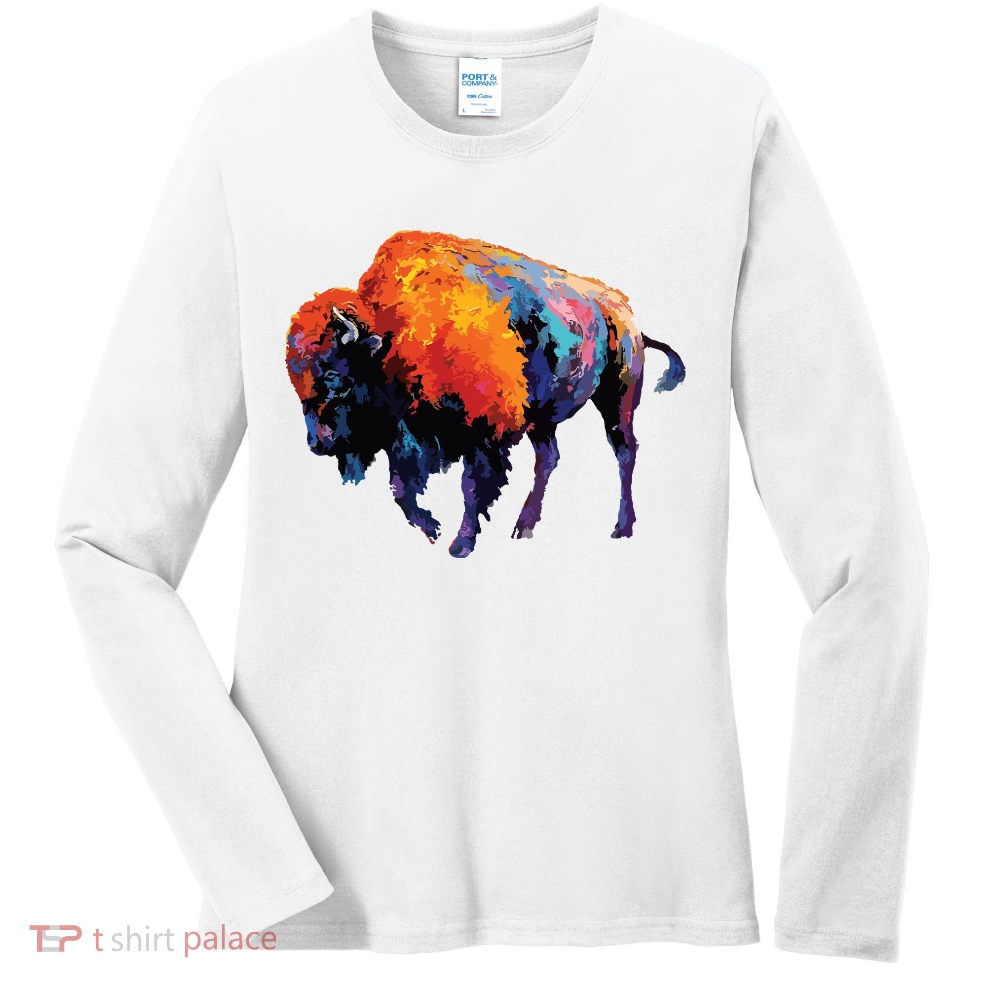 American Buffalo Buffalo American Bison Women's Long Sleeve Shirt