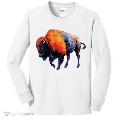 American Buffalo Buffalo American Bison Kids Long Sleeve Shirt