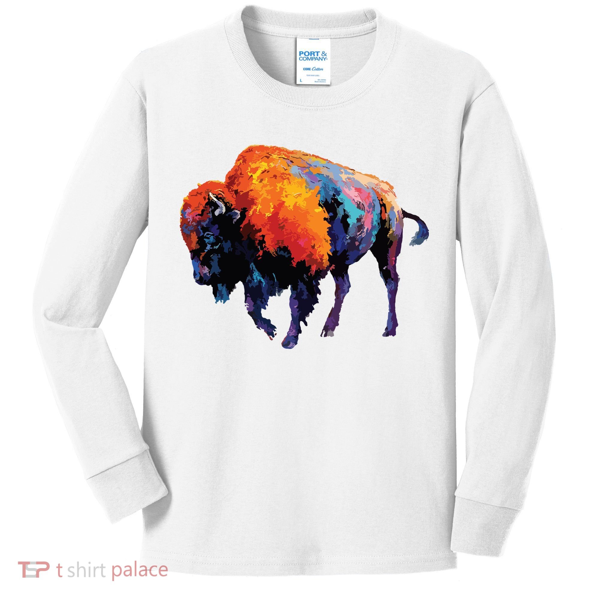 American Buffalo Buffalo American Bison Kids Long Sleeve Shirt