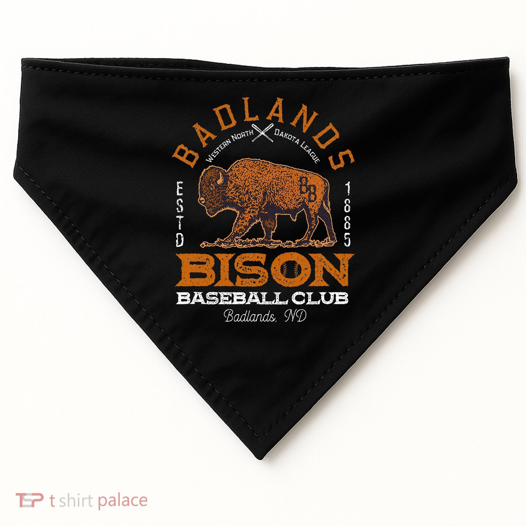 American Bison Baseball Retro Minor League Baseball Team USA-Made Doggie Bandana