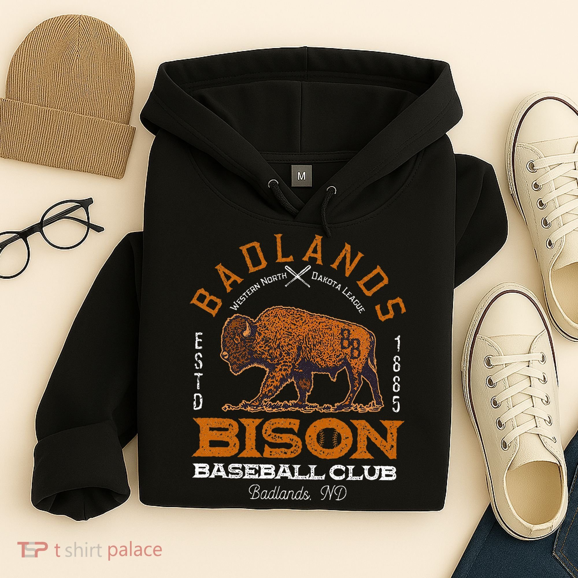 American Bison Baseball Retro Minor League Baseball Team Hoodie