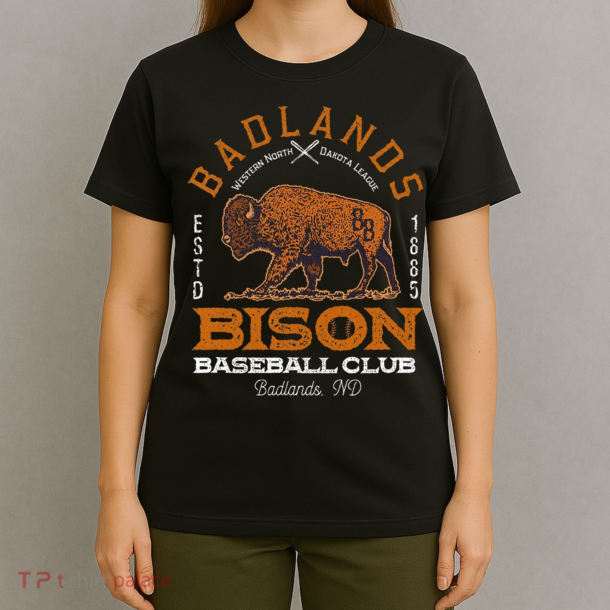 American Bison Baseball Retro Minor League Baseball Team T-Shirt