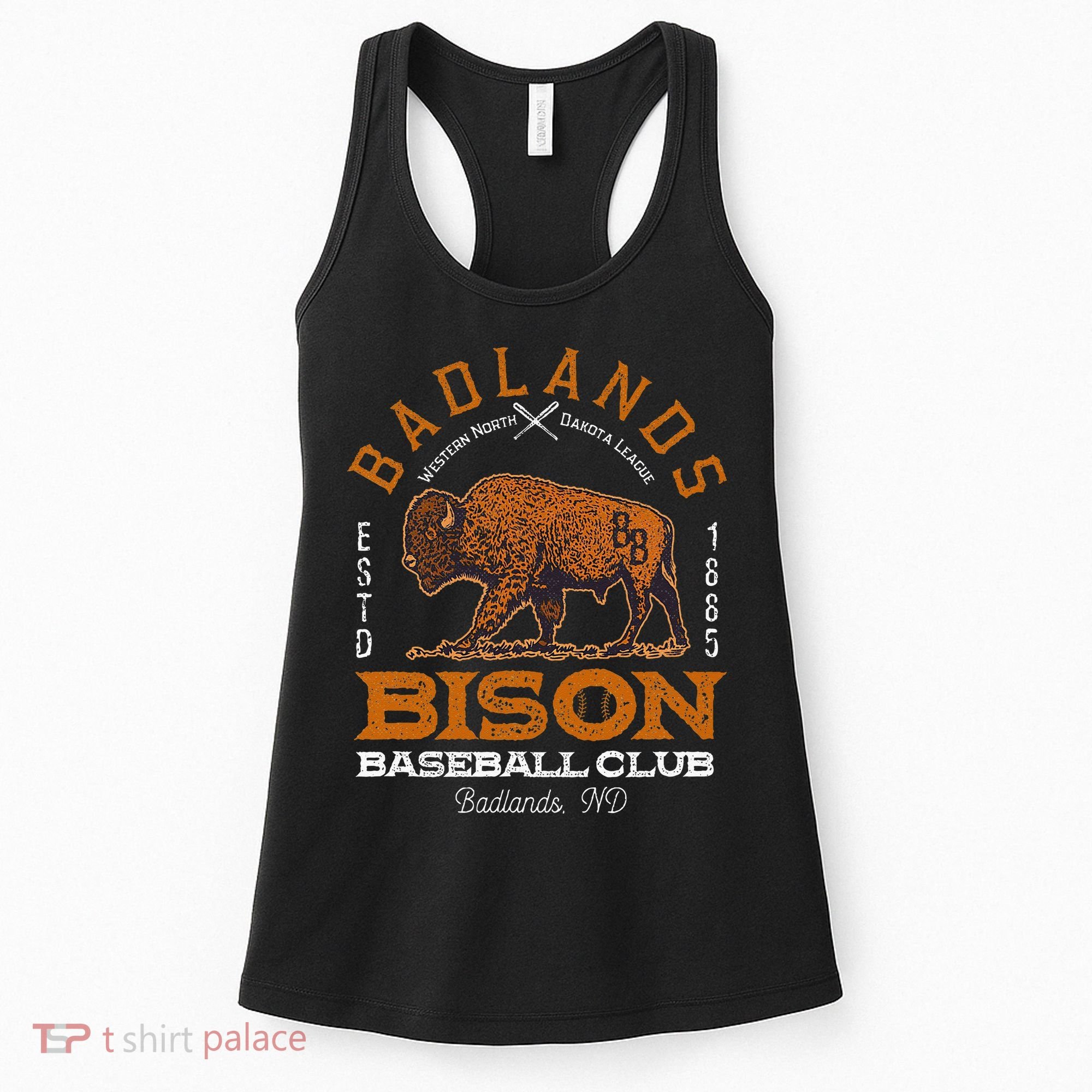 American Bison Baseball Retro Minor League Baseball Team Women's Tank Top
