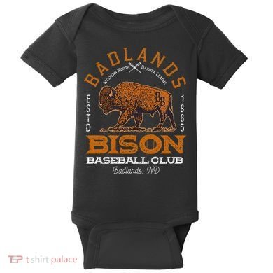 American Bison Baseball Retro Minor League Baseball Team Baby Bodysuit
