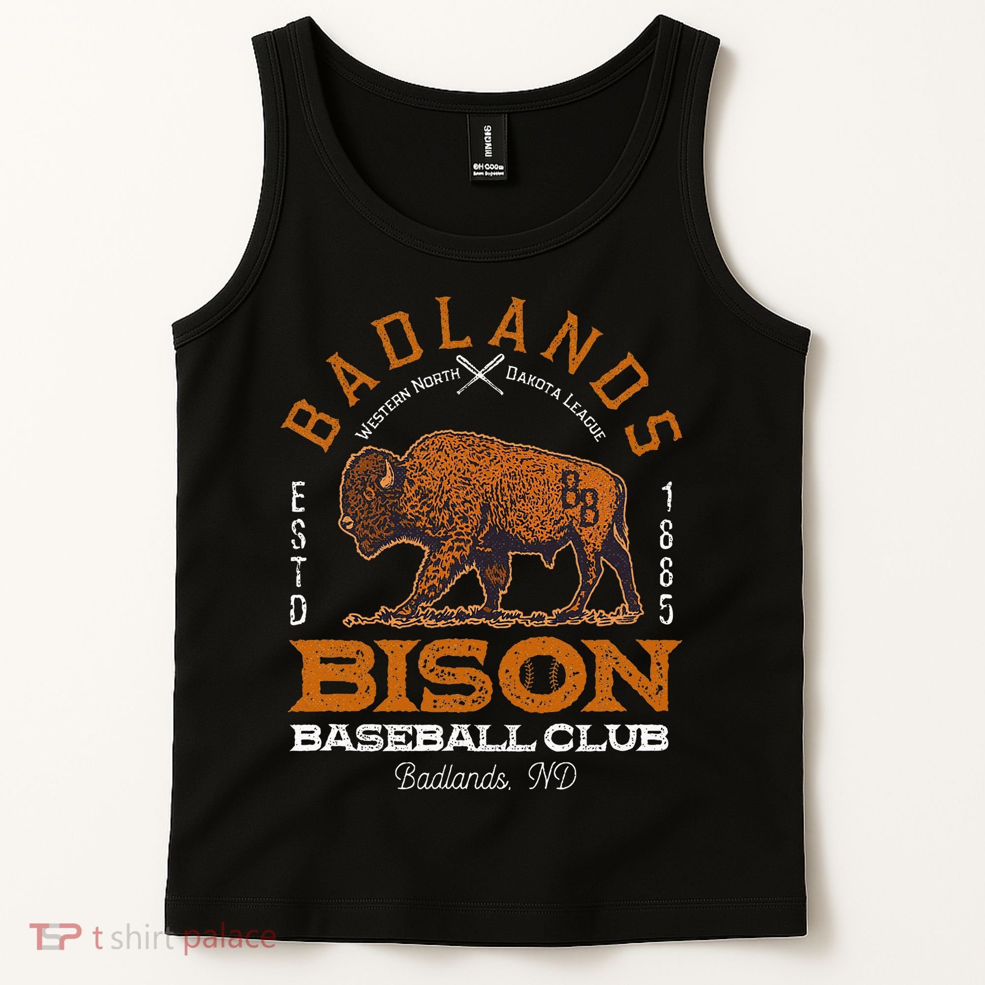 American Bison Baseball Retro Minor League Baseball Team Tank Top