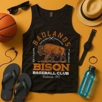 American Bison Baseball Retro Minor League Baseball Team Tank Top thumb 4