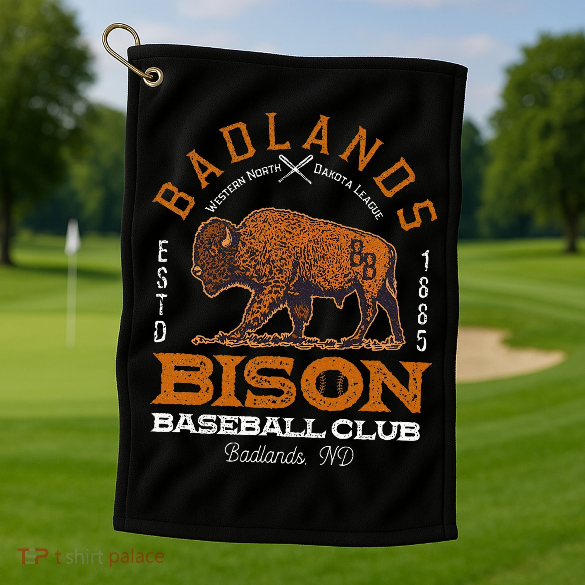 American Bison Baseball Retro Minor League Baseball Team Golf Towel