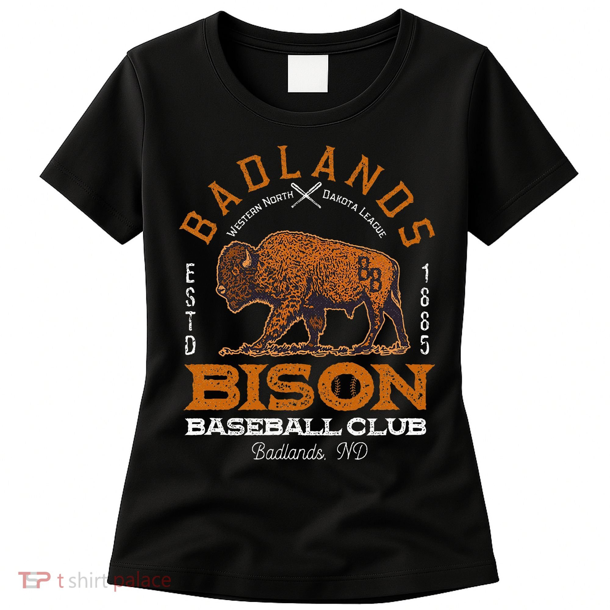 American Bison Baseball Retro Minor League Baseball Team Women's T-Shirt